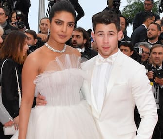 CANNES, FRANCE - MAY 18: Actress Priyanka Chopra and her husband Nick Jonas attend the screening of "Les Plus Belles Annees D'Une Vie" during the 72nd annual Cannes Film Festival on May 18, 2019 in Cannes, France. (Photo by George Pimentel/WireImage)