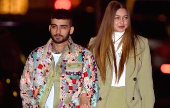 NEW YORK, NY - JANUARY 11:  Gigi Hadid and Zayn Malik show PDA after leaving a restaurant in NoHo celebrating a birthday on  January 11, 2020 in New York City.  (Photo by Robert Kamau/GC Images)