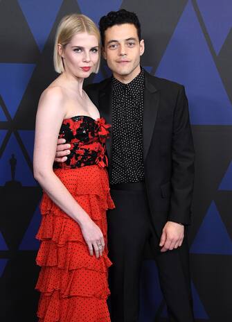 HOLLYWOOD, CA - NOVEMBER 18:  Lucy Boynton, Rami Malek arrives at the Academy Of Motion Picture Arts And Sciences' 10th Annual Governors Awards at The Ray Dolby Ballroom at Hollywood & Highland Center on November 18, 2018 in Hollywood, California.  (Photo by Steve Granitz/WireImage)