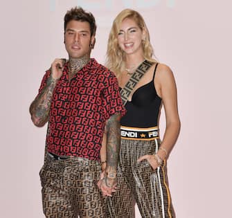 MILAN, ITALY - SEPTEMBER 20:  Fedez and Chiara Ferragni attend the Fendi show during Milan Fashion Week Spring/Summer 2019 on September 20, 2018 in Milan, Italy.  (Photo by Jacopo Raule/Getty Images)
