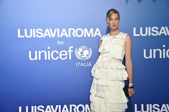 PORTO CERVO, ITALY - AUGUST 09: Eva Riccobono attends the photocall at the Unicef Summer Gala Presented by Luisaviaroma at  on August 09, 2019 in Porto Cervo, Italy. (Photo by Jacopo Raule/Getty Images for Luisaviaroma)