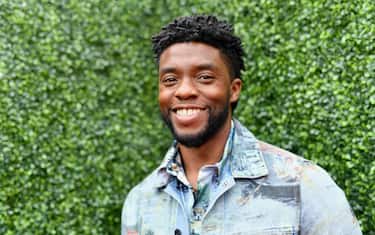 SANTA MONICA, CA - JUNE 16: (EDITORS NOTE: Image has been converted to black and white.)  Actor Chadwick Boseman attends the 2018 MTV Movie And TV Awards at Barker Hangar on June 16, 2018 in Santa Monica, California.  (Photo by Emma McIntyre/Getty Images for MTV)