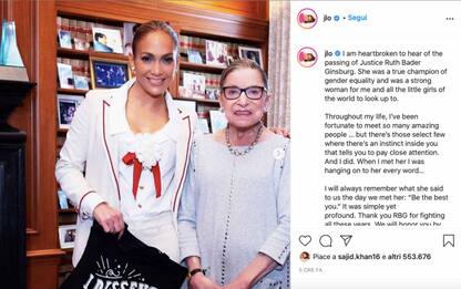 Ruth Bader Ginsburg, il ricordo della giudice sui social dei vip
