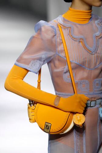MILANO, ITALY â   September 23: Bag detail during the Fendi Fashion show as part of the Milano Fashion Week Spring/Summer 2021 on September 23, 2020 in Milano, Italy. (Photo by Estrop/Getty Images)