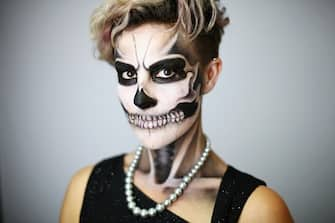 SYDNEY, AUSTRALIA - OCTOBER 31:  Makeup teacher Carla McKeever poses during preparations for a Zombie Sydney event at the Australasian College Broadway on October 31, 2014 in Sydney, Australia.  To celebrate Halloween, "zombies" engage with commuters on their way to work and throughout the day.  (Photo by Mark Kolbe/Getty Images)