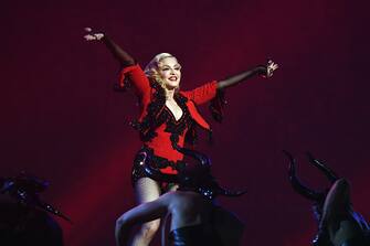 LOS ANGELES, CA - FEBRUARY 08:  Madonna performs onstage during The 57th Annual GRAMMY Awards at the STAPLES Center on February 8, 2015 in Los Angeles, California.  (Photo by Larry Busacca/Getty Images for NARAS)