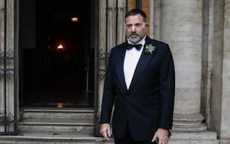 Un momento del matrimonio civile tra Silvia Salis e Fausto Brizzi in Campidoglio, Roma 14 novembre 2020. ANSA / FABIO FRUSTACI