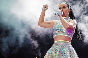 RIO DE JANEIRO, BRAZIL - SEPTEMBER 27: Katy Perry performs at 2015 Rock in Rio on September 27, 2015 in Rio de Janeiro, Brazil. (Photo by Mauricio Santana/WireImage)