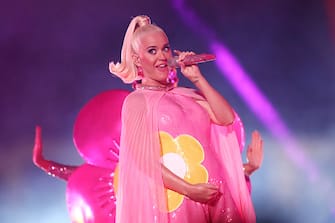MELBOURNE, AUSTRALIA - MARCH 08: Katy Perry performs during a concert following the ICC Women's T20 Cricket World Cup Final between India and Australia at the Melbourne Cricket Ground on March 08, 2020 in Melbourne, Australia. (Photo by Cameron Spencer/Getty Images)