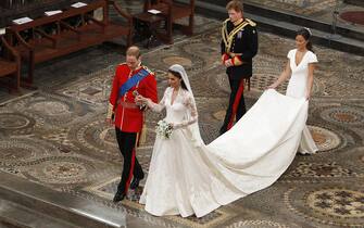 Archivio, Arriva una rivale per Charlotte, Pippa Middleton incinta del secondo figlio File photo dated 29/4/2011 of Prince William and his bride, Kate, followed by best man, Prince Harry, and maid of honour, Pippa Middleton, leave Westminster Abbey in London, following their wedding service. (London - 2020-12-15, Kirsty Wigglesworth / IPA) p.s. la foto e' utilizzabile nel rispetto del contesto in cui e' stata scattata, e senza intento diffamatorio del decoro delle persone rappresentate