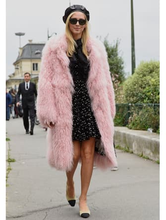 Chiara ferragni seen outside Giambattista Valli during Paris Fashion Week Spring/Summer 2018 on 2nd October , 2017 in Paris, France