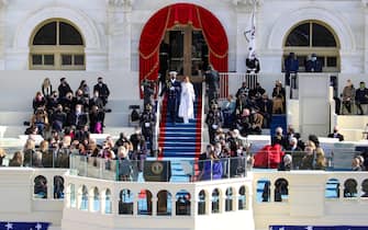 WASHINGTON, DC - JANUARY 20: Jennifer Lopez arrives to sing during the inauguration of U.S. President-elect Joe Biden on the West Front of the U.S. Capitol on January 20, 2021 in Washington, DC.  During today's inauguration ceremony Joe Biden becomes the 46th president of the United States. (Photo by Rob Carr/Getty Images)