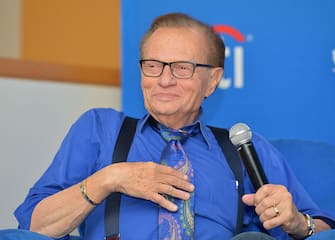 LOS ANGELES, CA - SEPTEMBER 13:  TV/radio host Larry King  attends a private luncheon hosted by The National Radio Hall of Fame and Larry King at Dodger Stadium on September 13, 2013 in Los Angeles, California.  (Photo by Alberto E. Rodriguez/Getty Images)