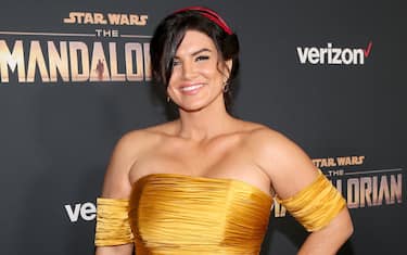 HOLLYWOOD, CALIFORNIA - NOVEMBER 13: Gina Carano arrives at the premiere of Lucasfilm's first-ever, live-action series, "The Mandalorian," at the El Capitan Theatre in Hollywood, Calif. on November 13, 2019. "The Mandalorian" streams exclusively on Disney+.  (Photo by Jesse Grant/Getty Images for Disney)