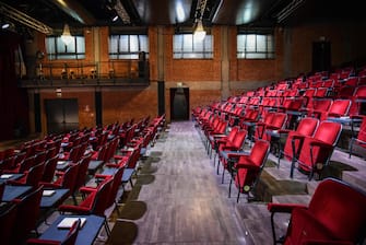 Evento teatri aperti UNITA al Teatro Franco Parenti - Milano 22 Febbraio 2021  Ansa/Matteo Corner