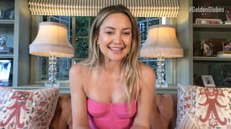 UNSPECIFIED - FEBRUARY 28: In this screengrab, Kate Hudson appears virtually on twitter's livestream of "HFPA Presents: Globes Countdown Live", the official pre-show for the 78th Annual Golden Globes broadcast on February 28, 2021. (Photo by HFPA Presents: Globes Countdown Live/Getty Images for DCP and HFPA)