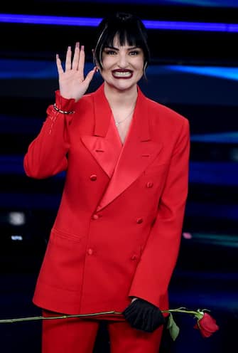 Italian singer Arisa performs on stage at the Ariston theatre during the 71st Sanremo Italian Song Festival, Sanremo, Italy, 02 March 2021. The festival runs from 02 to 06 March.    ANSA/ETTORE FERRARI



