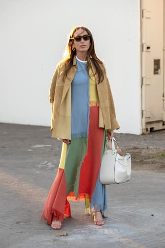 PARIS, FRANCE - FEBRUARY 26: Fashion Consultant and digital Influencer Chloe Harrouche of Loulou De Saison wears all Loewe on February 26, 2019 in Paris, France. (Photo by Kirstin Sinclair/Getty Images)