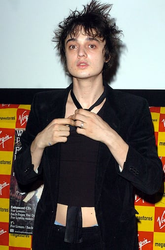 Pete Doherty during Wolfman Featuring Pete Doherty Launch New Single "For Lovers" at Virgin Megastore in London, Great Britain. (Photo by J. Quinton/WireImage)