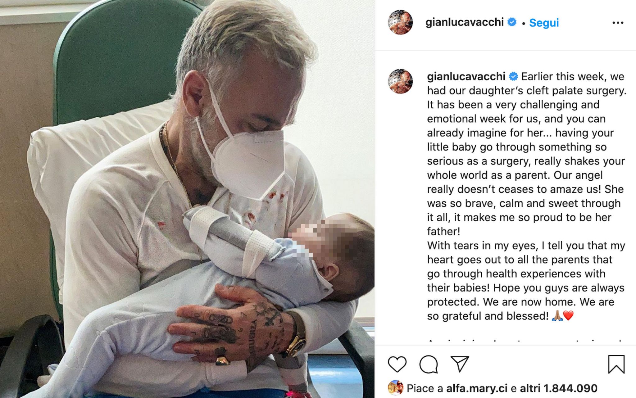 La foto di Gianluca Vacchi con la figlia. Da Instagram/gianlucavacchi La foto di Gianluca Vacchi con la figlia. Da Instagram/gianlucavacchi