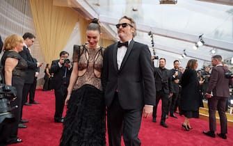 Rooney Mara and Oscar¬Æ nominee, Joaquin Phoenix arrives on the red carpet of The 92nd Oscars¬Æ at the Dolby¬Æ Theatre in Hollywood, CA on Sunday, February 9, 2020.