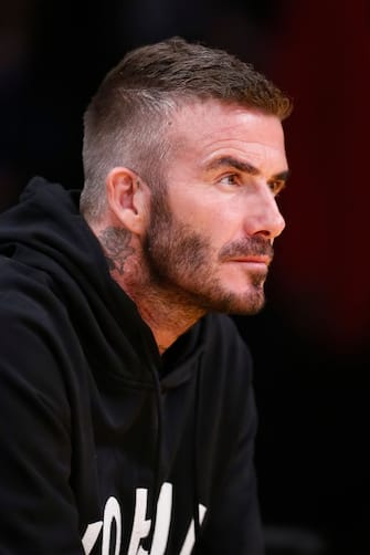 LOS ANGELES, CA - OCTOBER 27: Soccer Player, David Beckham attends the game between the Los Angeles Lakers and the Memphis Grizzlies on October 27, 2019 at STAPLES Center in Los Angeles, California. NOTE TO USER: User expressly acknowledges and agrees that, by downloading and/or using this Photograph, user is consenting to the terms and conditions of the Getty Images License Agreement. Mandatory Copyright Notice: Copyright 2019 NBAE (Photo by Chris Elise/NBAE via Getty Images)