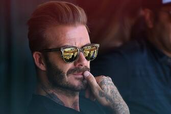 ANAHEIM, CA - AUGUST 21:  David Beckham attends the game between the Los Angeles Angels and the New York Yankees at Angel Stadium of Anaheim on August 21, 2016 in Anaheim, California.  (Photo by Jayne Kamin-Oncea/Getty Images)
