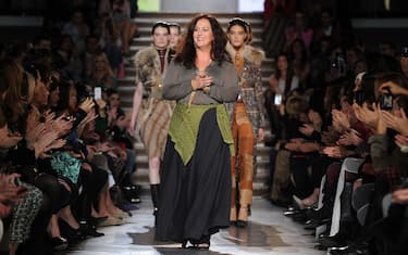 MILAN, ITALY - FEBRUARY 26:  Designer Angela Missoni acknowledges the applause after the Missoni Autumn/Winter 2012/2013 fashion show as part of Milan Womenswear Fashion Week on February 26, 2012 in Milan, Italy.  (Photo by Tullio M. Puglia/Getty Images)