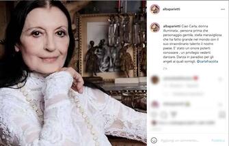 Il cordoglio di Alba Parietti su Instagram per la morte della ballerina Carla Fracci