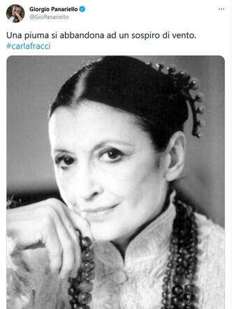 Il cordoglio di Giorgio Panariello su Twitter per la morte della ballerina Carla Fracci