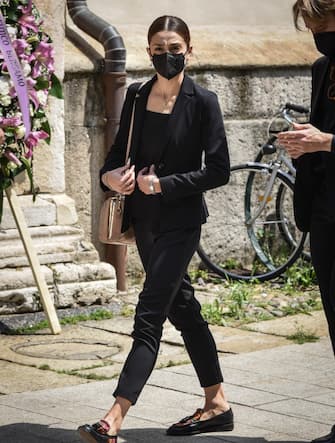 Nicoletta Manni, first ballerina at Teatro alla Scala, arrives to attend the funeral of Italian ballet dancer Carla Fracci at the San Marco church in Milan, Italy, 29 May 2021. ANSA/ MATTEO CORNER