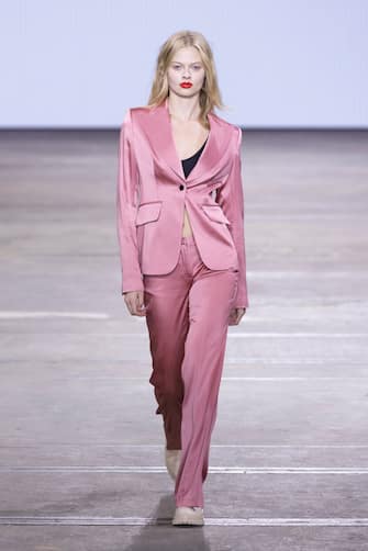 SYDNEY, AUSTRALIA - JUNE 02: A model walks the runway during the Daniel Avakian show during Afterpay Australian Fashion Week 2021 Resort '22 Collections at Carriageworks on June 2, 2021 in Sydney, Australia. (Photo by Matt Jelonek/WireImage)