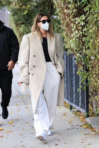 LOS ANGELES, CA - JANUARY 29: Hailey Bieber is seen on January 29, 2021 in Los Angeles, California. (Photo by  Rachpoot/MEGA/GC Images)