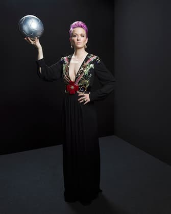 MILAN, ITALY - SEPTEMBER 23:  The Best FIFA Women's Player Award finalist Megan Rapinoe of Reign FC and United States poses for a portrait in the photo booth prior to The Best FIFA Football Awards 2019 at Excelsior Hotel Gallia on September 23, 2019 in Milan, Italy. (Photo by Michael Regan - FIFA/FIFA via Getty Images)