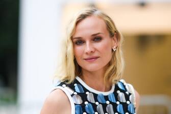 PARIS, FRANCE - JULY 05: Diane Kruger is seen, outside Louis Vuitton Parfum hosts dinner at Fondation Louis Vuitton, during Paris Fashion Week - Haute Couture Fall/Winter 2021/2022, on July 05, 2021 in Paris, France. (Photo by Edward Berthelot/Getty Images)