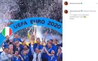 Esultanza Alessia Marcuzzi vittoria Euro 2020