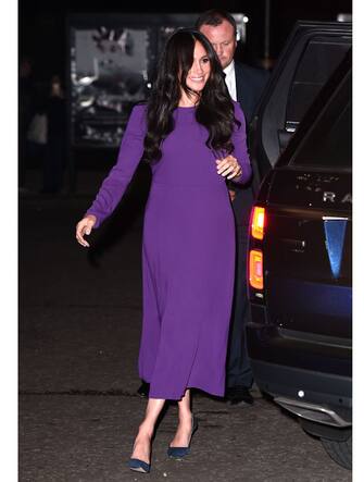 1182713958 LONDON, ENGLAND - OCTOBER 22: Meghan, Duchess of Sussex attends the One Young World Summit Opening Ceremony at Royal Albert Hall on October 22, 2019 in London, England. HRH is Vice-President of The Queen's Commonwealth Trust, which is partnering with One Young World this year. (Photo by Eamonn M. McCormack/Getty Images)