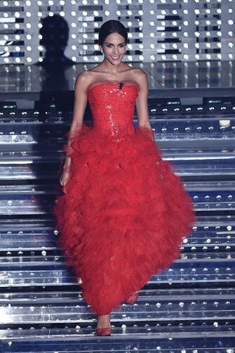 SANREMO, ITALY - FEBRUARY 10:  Rocio Munoz Morales attends the opening night of the 65th Festival di Sanremo 2015 at Teatro Ariston on February 10, 2015 in Sanremo, Italy.  (Photo by Venturelli/Getty Images)