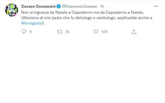 Il tweet di Cesare Cremonini per Ferragosto