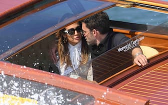 US actor Ben Affleck and US actress and singer Jennifer Lopez, arrive at Venice airport during the 78th annual Venice International Film Festival,in Venice,Italy, 09 September 2021. The festival runs from 01 to 11 September. ANSA/ETTORE FERRARI
