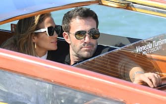 US actor Ben Affleck and US actress and singer Jennifer Lopez, arrive at Venice airport during the 78th annual Venice International Film Festival,in Venice,Italy, 09 September 2021. The festival runs from 01 to 11 September. ANSA/ETTORE FERRARI
