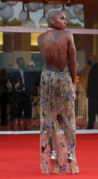 VENICE, ITALY - SEPTEMBER 11: Venezia78 Jury member Cynthia Erivo attends the closing ceremony red carpet during the 78th Venice International Film Festival on September 11, 2021 in Venice, Italy. (Photo by Elisabetta A. Villa/Getty Images)