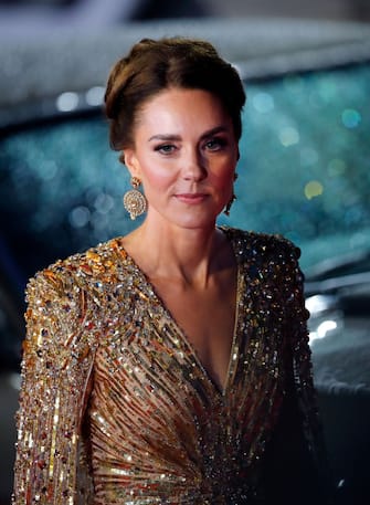 LONDON, UNITED KINGDOM - SEPTEMBER 28: (EMBARGOED FOR PUBLICATION IN UK NEWSPAPERS UNTIL 24 HOURS AFTER CREATE DATE AND TIME) Catherine, Duchess of Cambridge attends the "No Time To Die" World Premiere at the Royal Albert Hall on September 28, 2021 in London, England. (Photo by Max Mumby/Indigo/Getty Images)