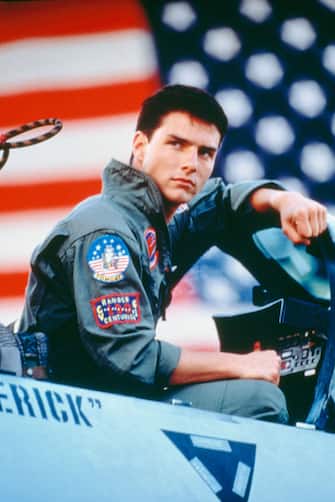American actor Tom Cruise, as Lieutenant Pete 'Maverick' Mitchell, in a promotional portrait for 'Top Gun', directed by Tony Scott, 1986. (Photo by Paramount Pictures/Archive Photos/Getty Images)