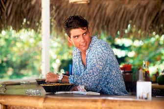 American actor Tom Cruise playing the role of a barman in the film Cocktail. 1988 (Photo by Mondadori via Getty Images)