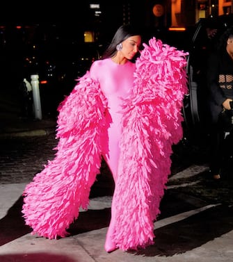 NEW YORK, NEW YORK - OCTOBER 10: Kim Kardashian arrives at the afterparty for "Saturday Night Live" on October 10, 2021 in New York City. (Photo by Gotham/GC images)