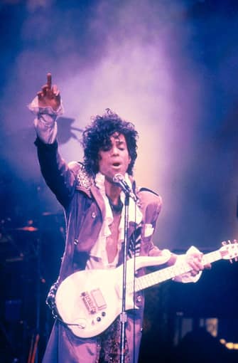UNITED STATES - SEPTEMBER 13:  RITZ CLUB  Photo of PRINCE, Prince performing on stage - Purple Rain Tour  (Photo by Richard E. Aaron/Redferns)