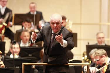 BERLIN, GERMANY - OCTOBER 3: Conductor Daniel Barenboim in action at the Berlin State Opera on October 3, 2018 in Berlin, Germany. Unity Day, a national holiday, marks the reunification of Germany in 1990 from Cold War-era West Germany and East Germany.  (Photo by Christian Marquardt - Pool/Getty Images)
