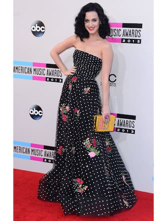 LOS ANGELES, CA - NOVEMBER 24:  Recording artist Katy Perry arrives at the 2013 American Music Awards at Nokia Theatre L.A. Live on November 24, 2013 in Los Angeles, California.  (Photo by C Flanigan/Getty Images)
