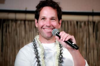 WAILEA, HAWAII - JUNE 12: Paul Rudd speaks onstage after receiving The Nova Award at the 2019 Maui Film Festival on June 12, 2019 in Wailea, Hawaii. (Photo by Rich Fury/Getty Images for Maui Film Festival )